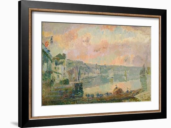 The Ferry at La Bouille-Albert-Charles Lebourg-Framed Giclee Print