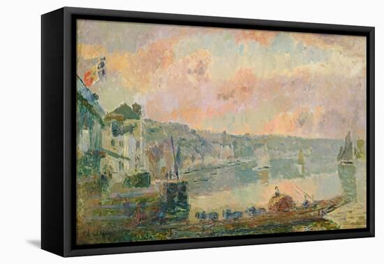 The Ferry at La Bouille-Albert-Charles Lebourg-Framed Premier Image Canvas