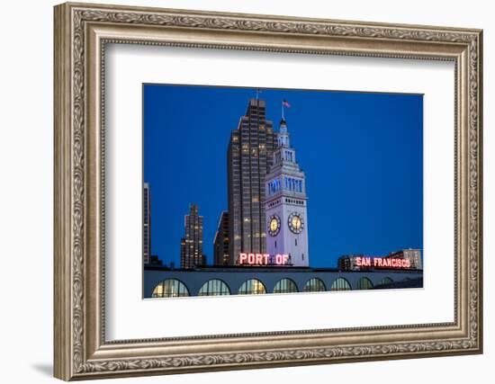 The Ferry Building on the Embarcadero in San Francisco, California, Usa-Chuck Haney-Framed Photographic Print