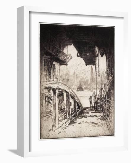 The Ferry House; the Cortland Street Ferry from the Jersey City Side, 1919-Joseph Pennell-Framed Giclee Print