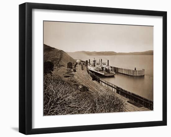 The Ferryboat "Solano", Port Costa, California, after 1879-Carleton Watkins-Framed Art Print
