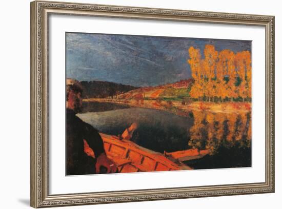 The Ferryman, Cipa Godebski in a Boat on the Yonne-Edouard Vuillard-Framed Giclee Print