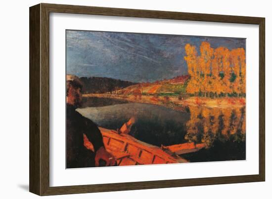 The Ferryman, Cipa Godebski in a Boat on the Yonne-Edouard Vuillard-Framed Giclee Print