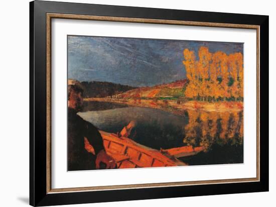 The Ferryman, Cipa Godebski in a Boat on the Yonne-Edouard Vuillard-Framed Giclee Print