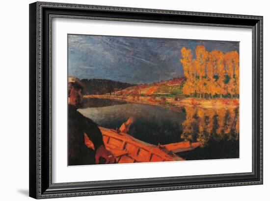 The Ferryman, Cipa Godebski in a Boat on the Yonne-Edouard Vuillard-Framed Giclee Print