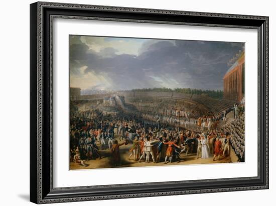 The Festival at Champ de Mars July 14, 1790-Charles Thevenin-Framed Giclee Print