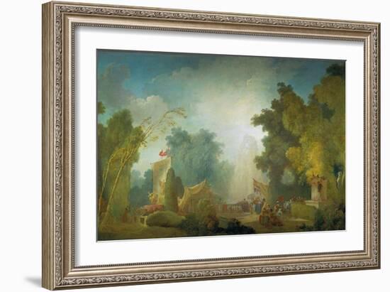 The Festival in the Park of St, Cloud, 1778-80-Jean-Honoré Fragonard-Framed Giclee Print