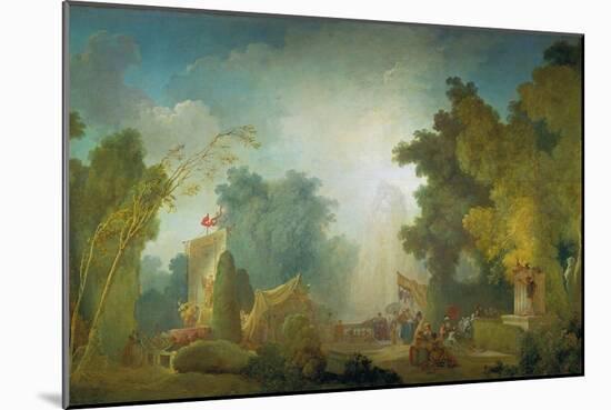 The Festival in the Park of St, Cloud, 1778-80-Jean-Honoré Fragonard-Mounted Giclee Print