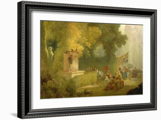 The Fete at Saint-Cloud, Detail of the Puppet Show (Detail)-Jean-Honor? Fragonard-Framed Giclee Print