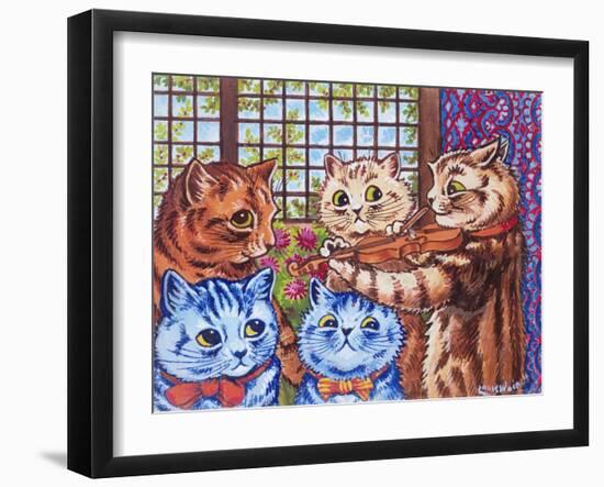 The Fiddler (Gouache on Paper)-Louis Wain-Framed Giclee Print