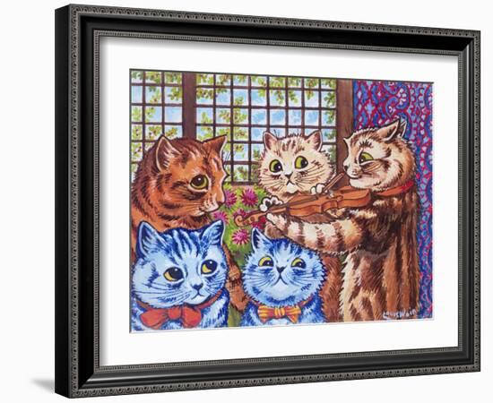 The Fiddler (Gouache on Paper)-Louis Wain-Framed Giclee Print