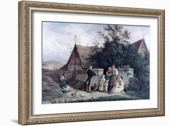 The Fiddler of the Village, 1845-Ludwig Richter-Framed Giclee Print