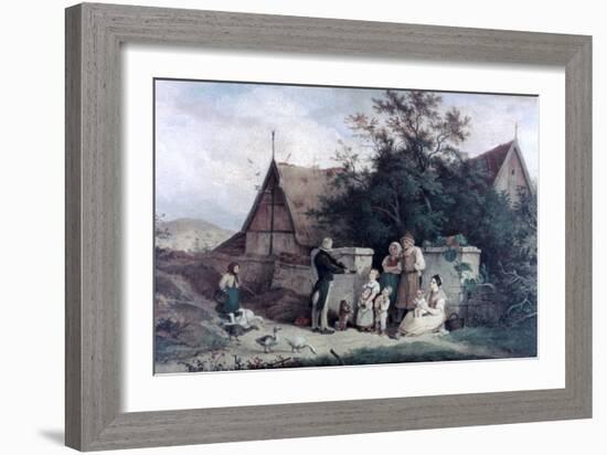 The Fiddler of the Village, 1845-Ludwig Richter-Framed Giclee Print