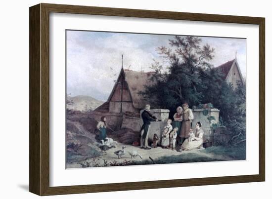 The Fiddler of the Village, 1845-Ludwig Richter-Framed Giclee Print