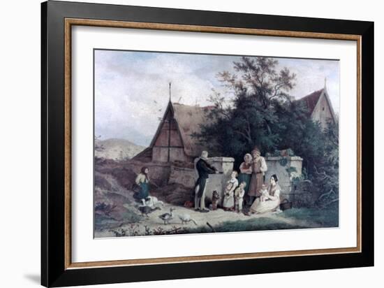 The Fiddler of the Village, 1845-Ludwig Richter-Framed Giclee Print