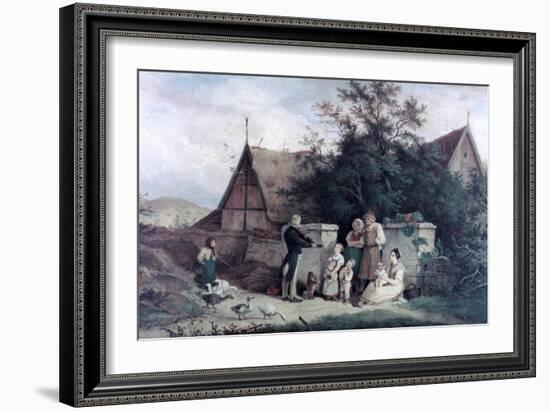 The Fiddler of the Village, 1845-Ludwig Richter-Framed Giclee Print