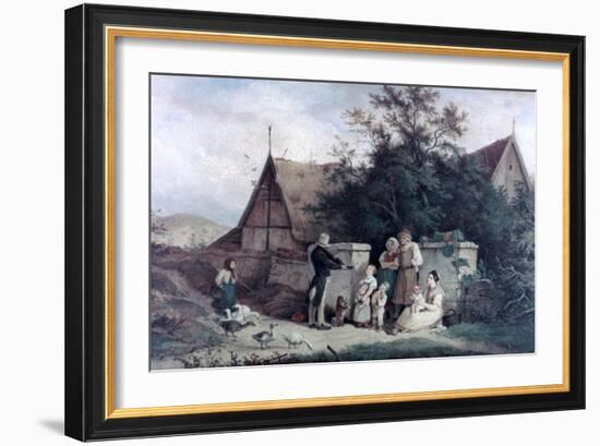 The Fiddler of the Village, 1845-Ludwig Richter-Framed Giclee Print