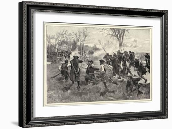 The Fight at Concord Bridge-F.c. Yohn-Framed Art Print