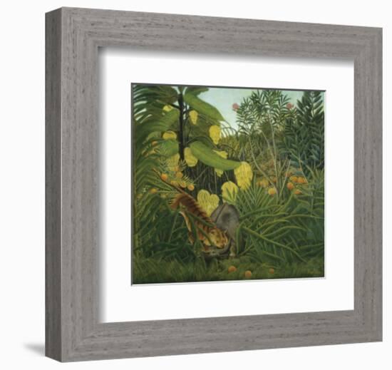 The Fight Between a Tiger and Buffalo, c.1908-Henri Rousseau-Framed Art Print