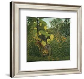 The Fight Between a Tiger and Buffalo, c.1908-Henri Rousseau-Framed Art Print