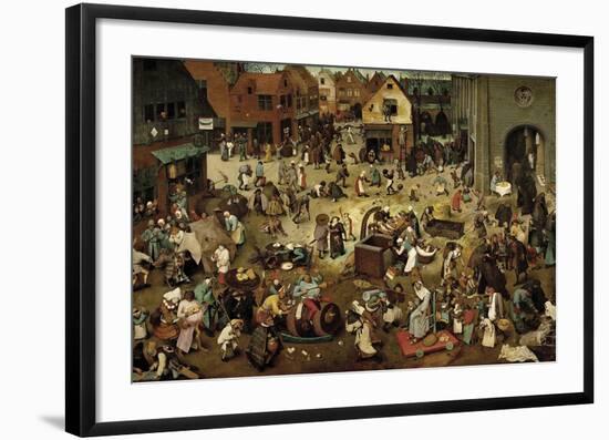 The Fight Between Carnival and Lent-Pieter Bruegel the Elder-Framed Premium Giclee Print
