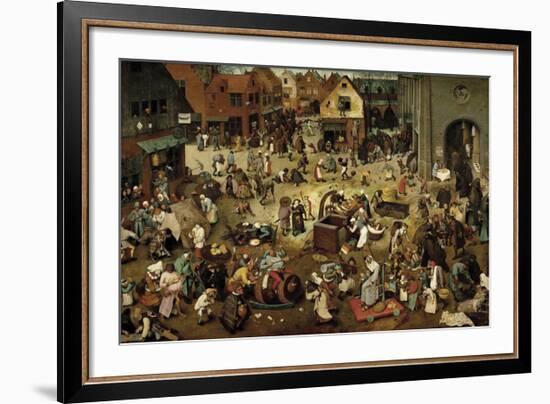 The Fight Between Carnival and Lent-Pieter Bruegel the Elder-Framed Premium Giclee Print