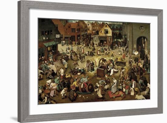 The Fight Between Carnival and Lent-Pieter Bruegel the Elder-Framed Premium Giclee Print