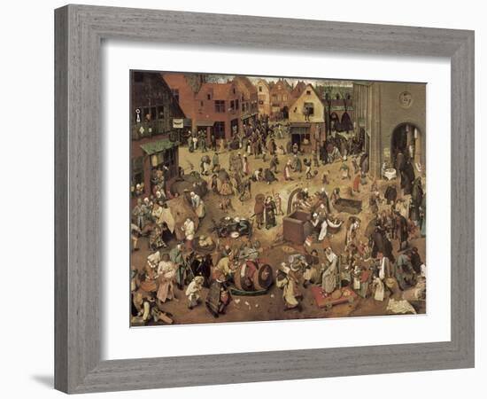 The Fight Between Carnival and Lent-Pieter Bruegel the Elder-Framed Art Print