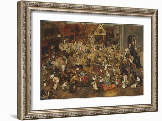 The Fight Between Carnival and Lent-Pieter Bruegel the Elder-Framed Giclee Print