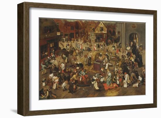 The Fight Between Carnival and Lent-Pieter Bruegel the Elder-Framed Giclee Print