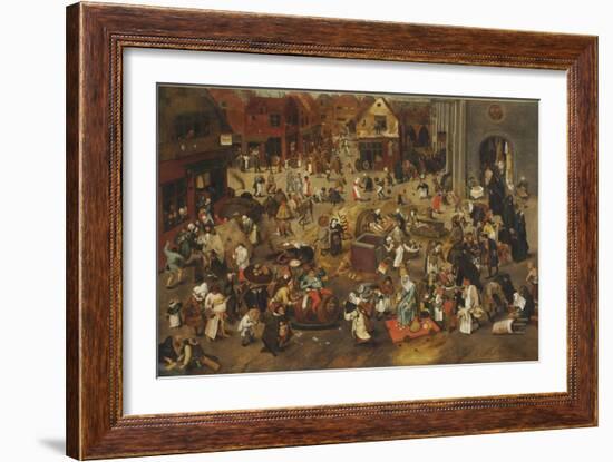 The Fight Between Carnival and Lent-Pieter Bruegel the Elder-Framed Giclee Print