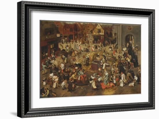 The Fight Between Carnival and Lent-Pieter Bruegel the Elder-Framed Giclee Print