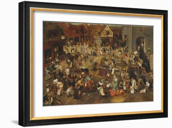 The Fight Between Carnival and Lent-Pieter Bruegel the Elder-Framed Giclee Print