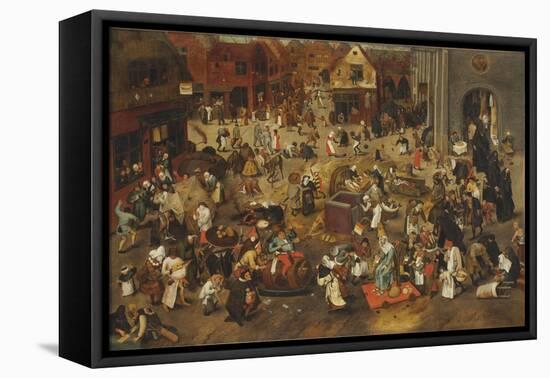 The Fight Between Carnival and Lent-Pieter Bruegel the Elder-Framed Premier Image Canvas