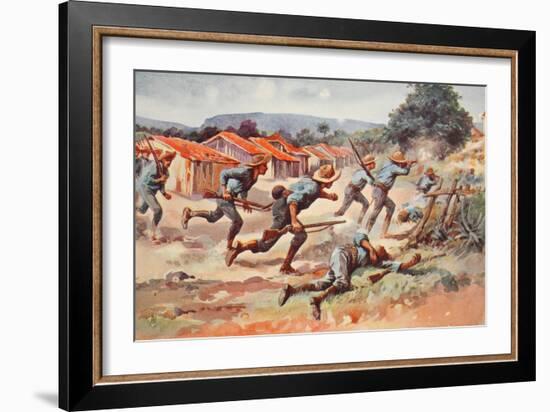The Fight for El Caney: the Final Charge of Chaffee's Brigade-null-Framed Giclee Print
