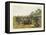 The Fight of the Rhinoceros with the Elefants-null-Framed Premier Image Canvas