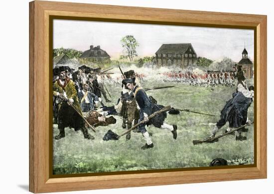 The Fight on Lexington Green, April 19, 1775, Beginning the Revolutionary War-null-Framed Premier Image Canvas