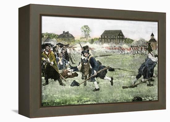 The Fight on Lexington Green, April 19, 1775, Beginning the Revolutionary War-null-Framed Premier Image Canvas