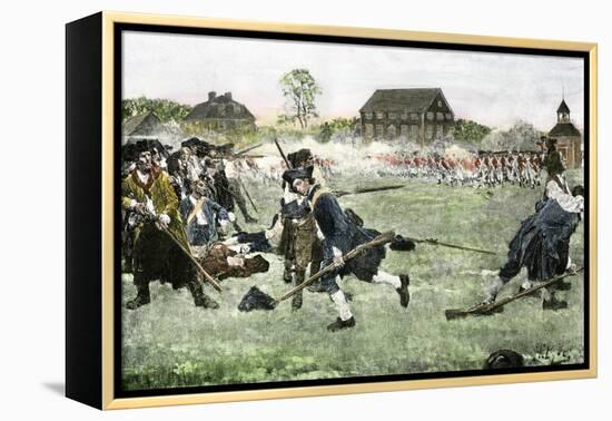 The Fight on Lexington Green, April 19, 1775, Beginning the Revolutionary War-null-Framed Premier Image Canvas