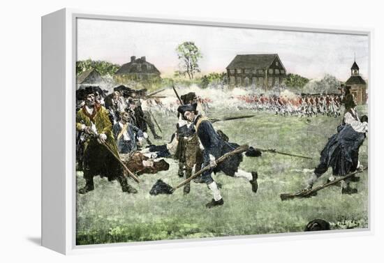 The Fight on Lexington Green, April 19, 1775, Beginning the Revolutionary War-null-Framed Premier Image Canvas