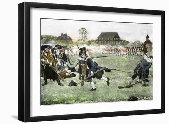 The Fight on Lexington Green, April 19, 1775, Beginning the Revolutionary War-null-Framed Giclee Print