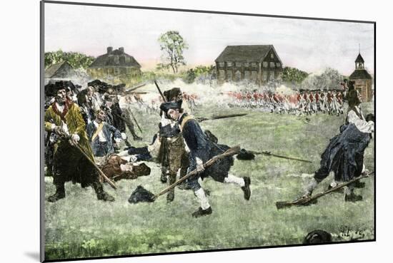 The Fight on Lexington Green, April 19, 1775, Beginning the Revolutionary War-null-Mounted Giclee Print