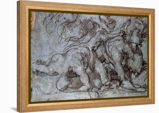 The Fighters, 16th Century-Taddeo Zuccaro-Framed Premier Image Canvas