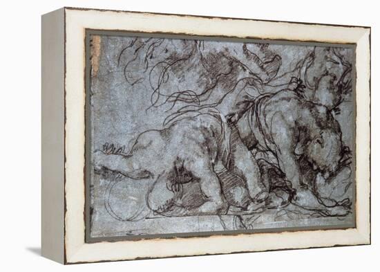 The Fighters, 16th Century-Taddeo Zuccaro-Framed Premier Image Canvas