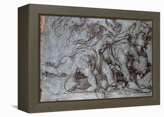 The Fighters, 16th Century-Taddeo Zuccaro-Framed Premier Image Canvas