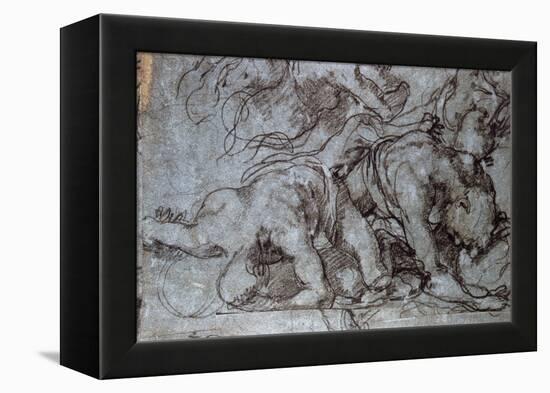 The Fighters, 16th Century-Taddeo Zuccaro-Framed Premier Image Canvas