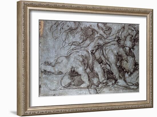 The Fighters, 16th Century-Taddeo Zuccaro-Framed Giclee Print