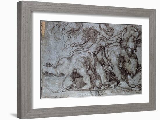 The Fighters, 16th Century-Taddeo Zuccaro-Framed Giclee Print