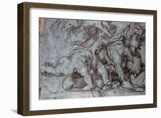 The Fighters, 16th Century-Taddeo Zuccaro-Framed Giclee Print