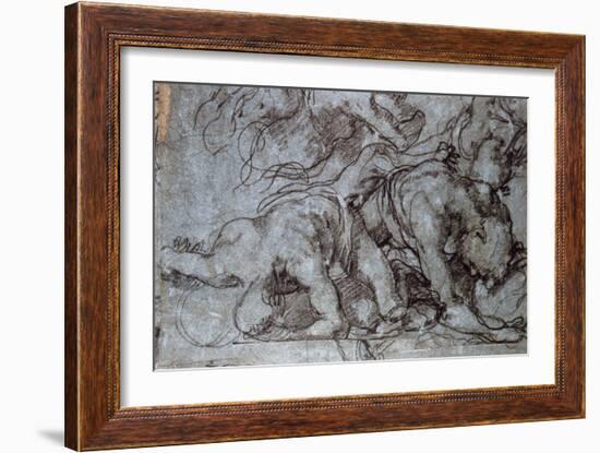 The Fighters, 16th Century-Taddeo Zuccaro-Framed Giclee Print